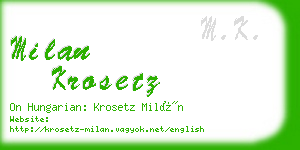 milan krosetz business card